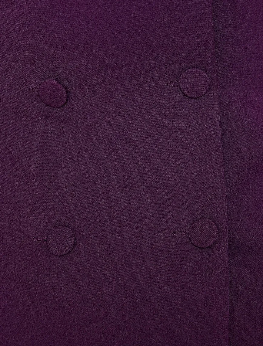 15073 Purple Double-breasted Jacket Dress