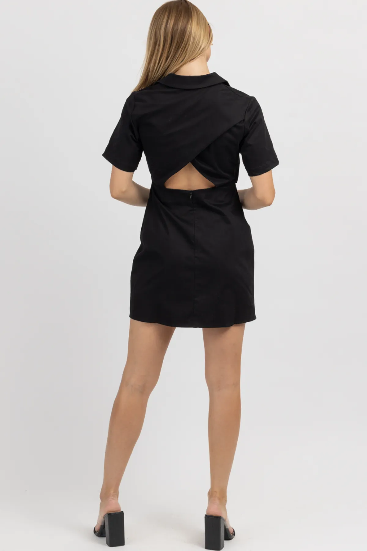 BLACK KIERA SHORTSLEEVE BLAZER DRESS