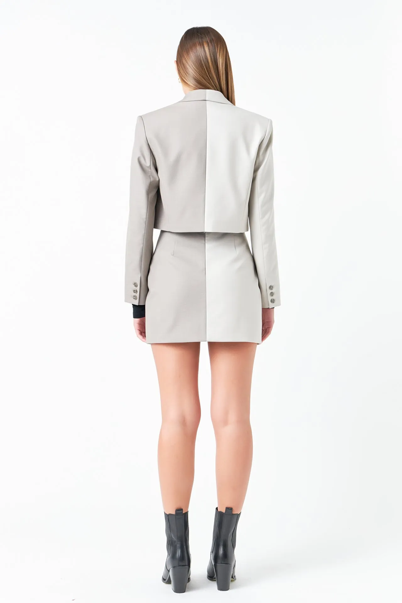 Cropped Colorblock Blazer