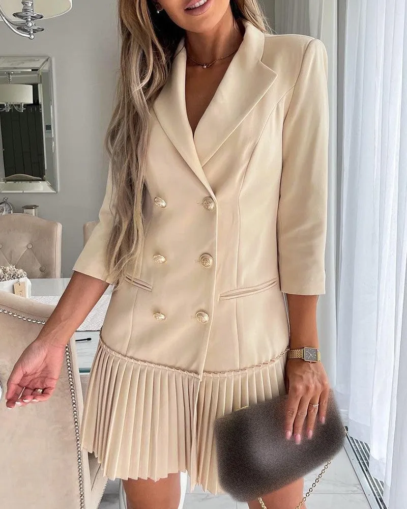Dunnmall Pleated Blazer Mini Dress