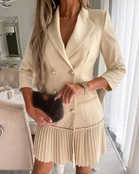 Dunnmall Pleated Blazer Mini Dress
