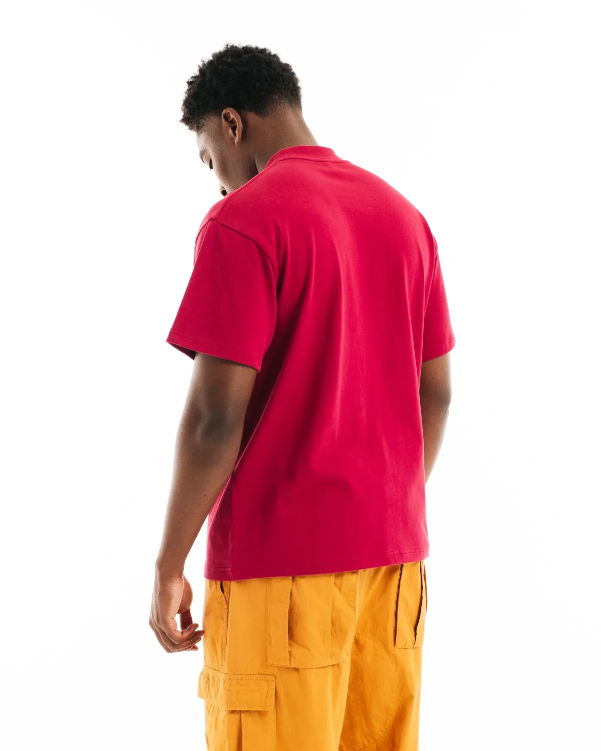 Heavyweight Jersey Mockneck Pocket Shirt W/ PVC - Berry