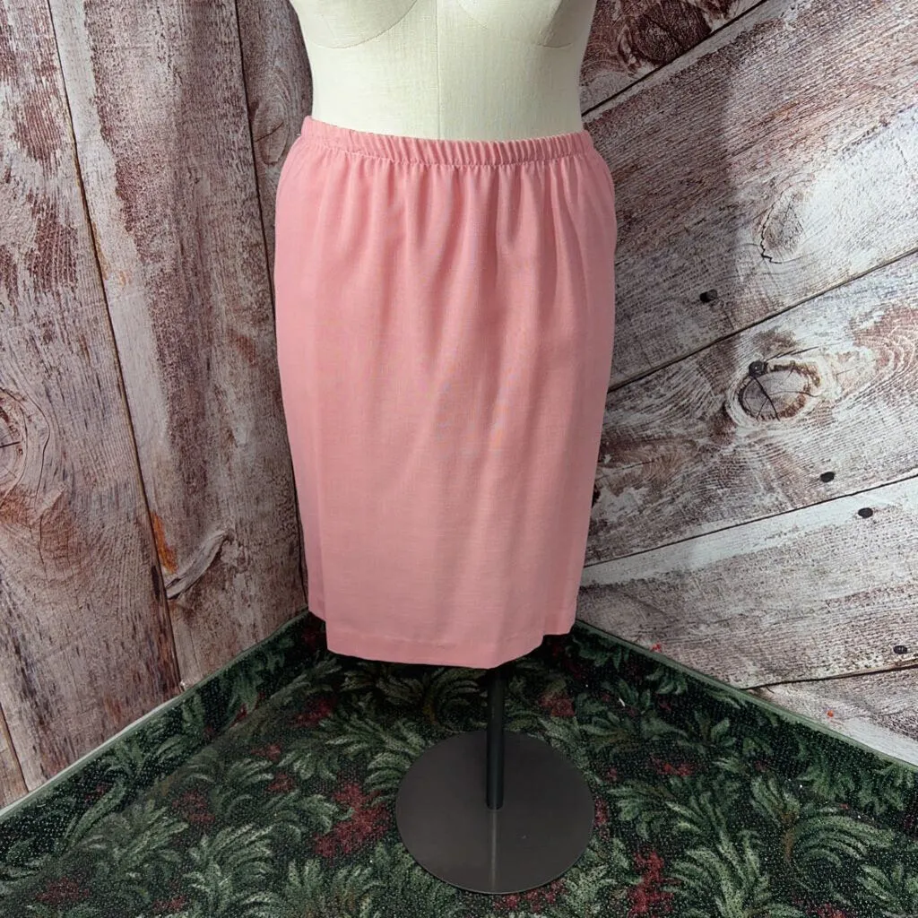 LADY CAROL PINK EMBROIDERED JACKET SKIRT SET SZ P 16 D2C