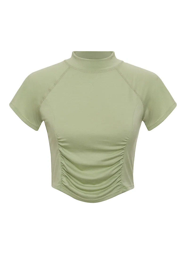 Mock Neck Ruched Top - FINAL SALE