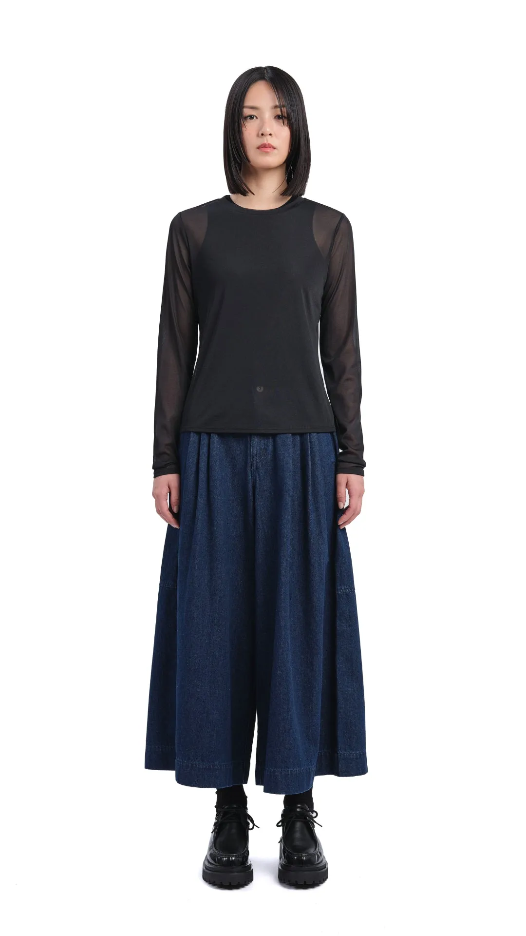 Mock-neck Sheer Top