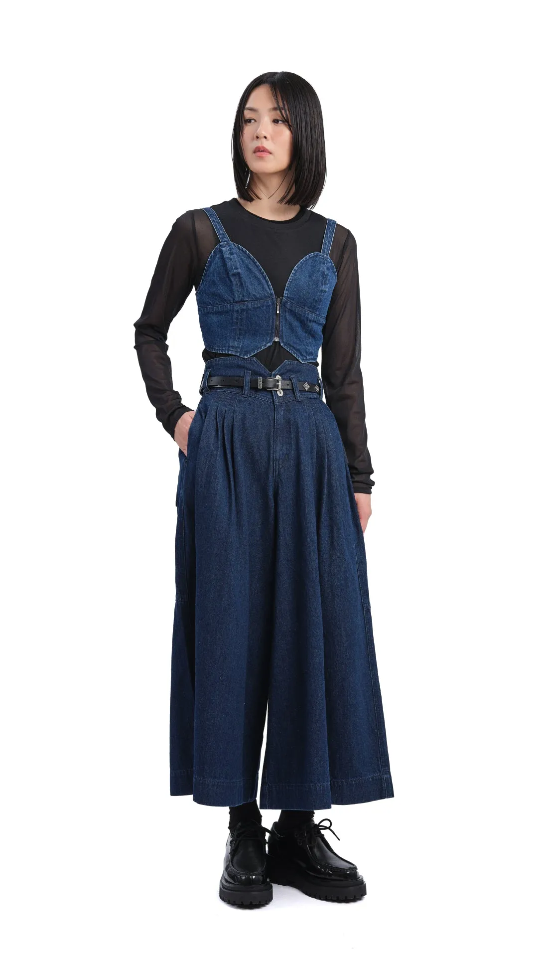 Mock-neck Sheer Top
