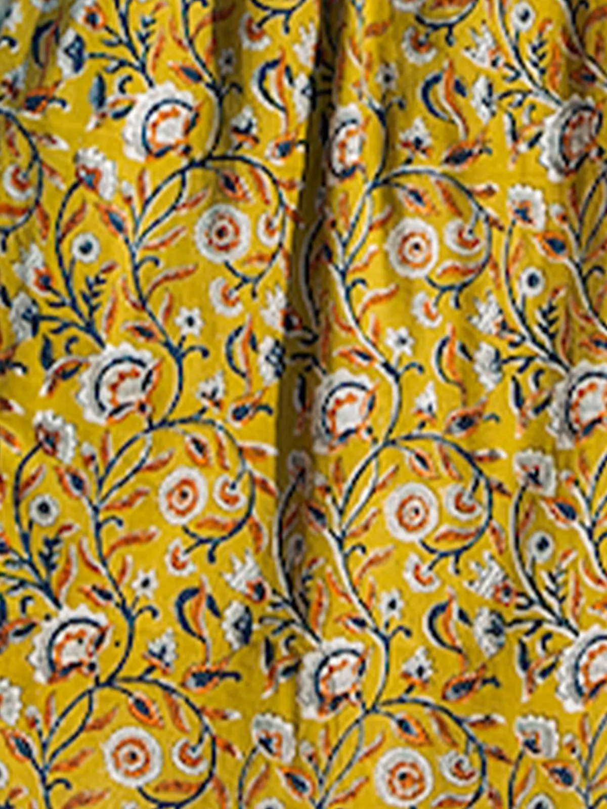 Odette Yellow Muslin Printed Stitched Gown for Women