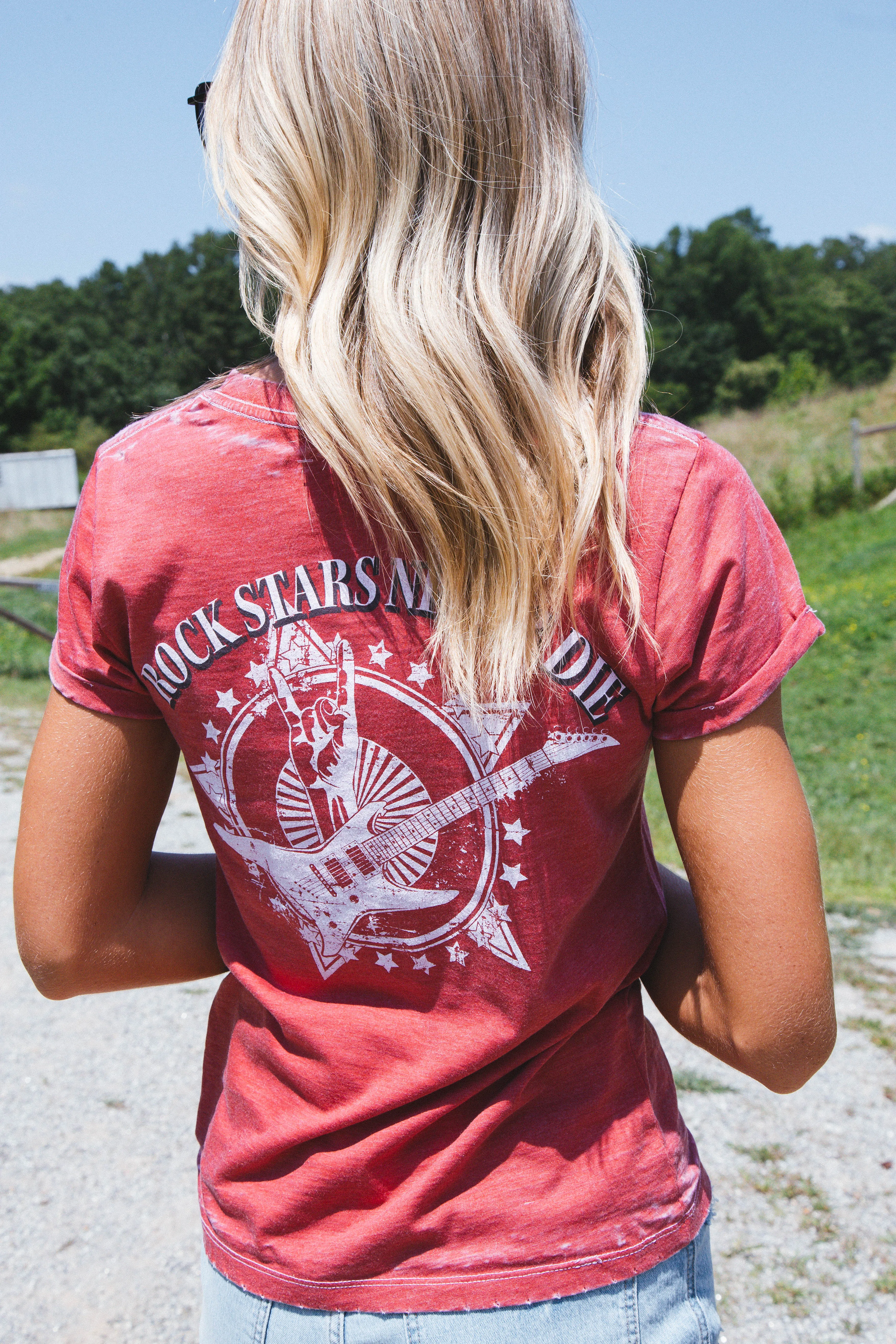 Rock Stars Never Die Tee, Chili Pepper | Recycled Karma