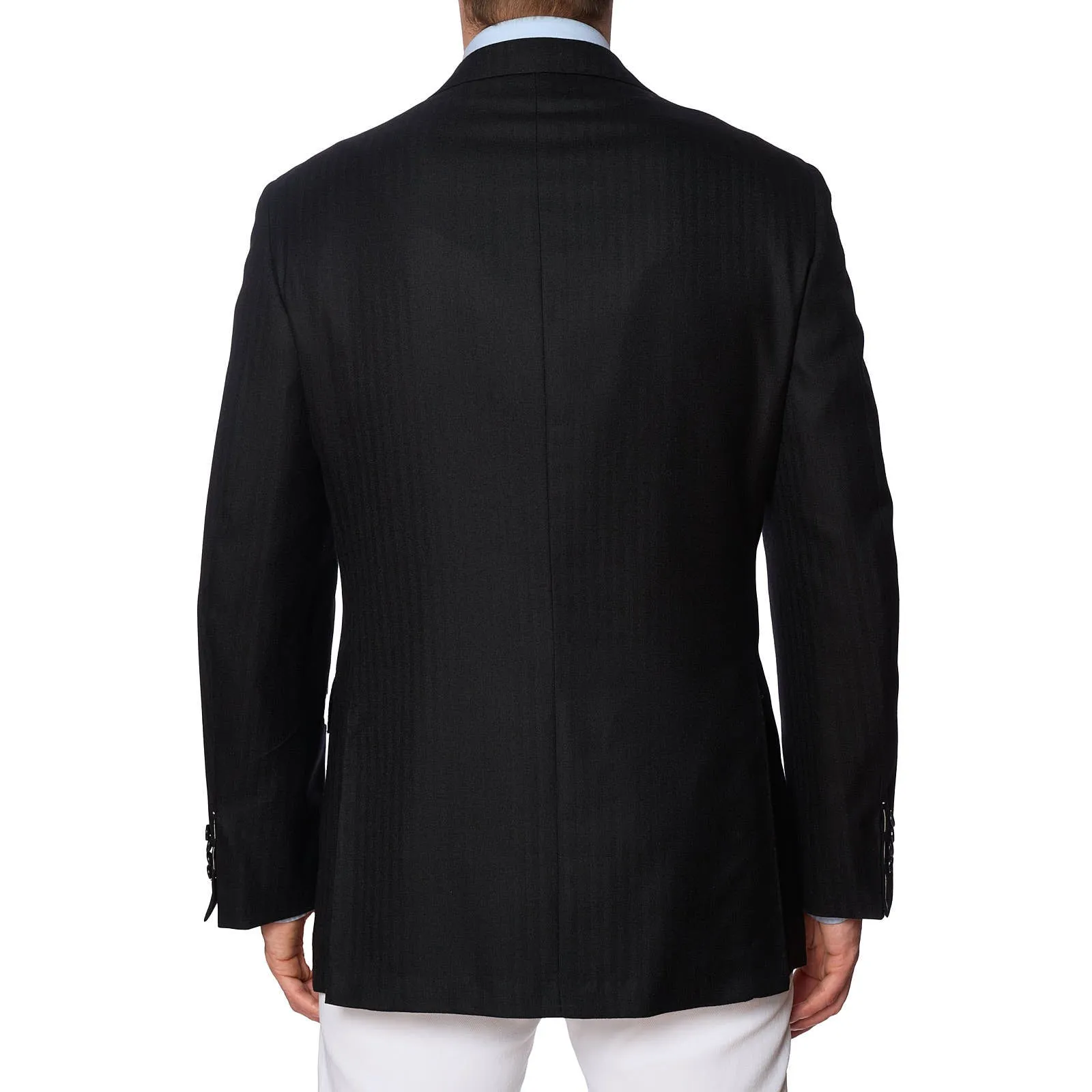 SARTORIA PARTENOPEA Black Cashmere-Silk Jacket Blazer EU 52 NEW US 42