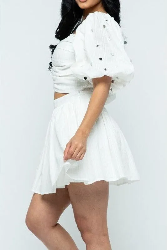 Spangle Puff Sleeve Top