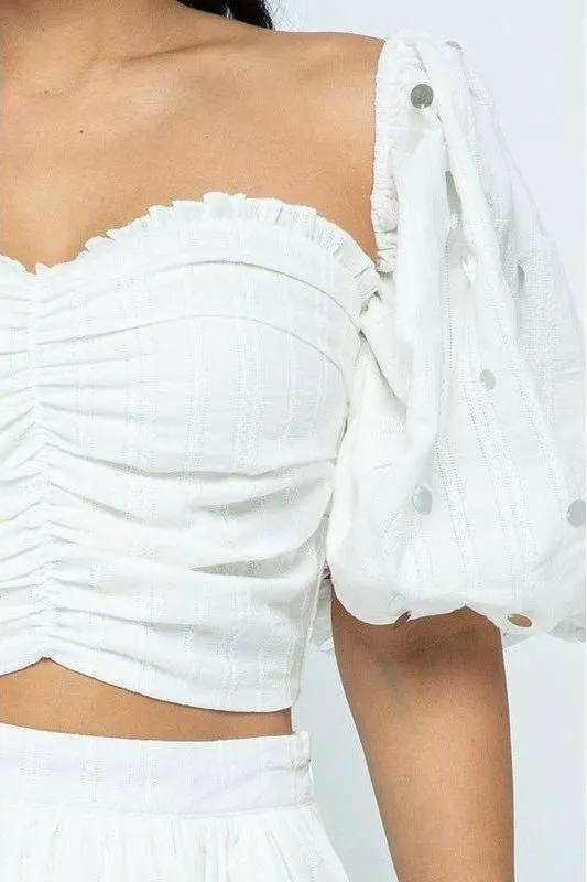Spangle Puff Sleeve Top