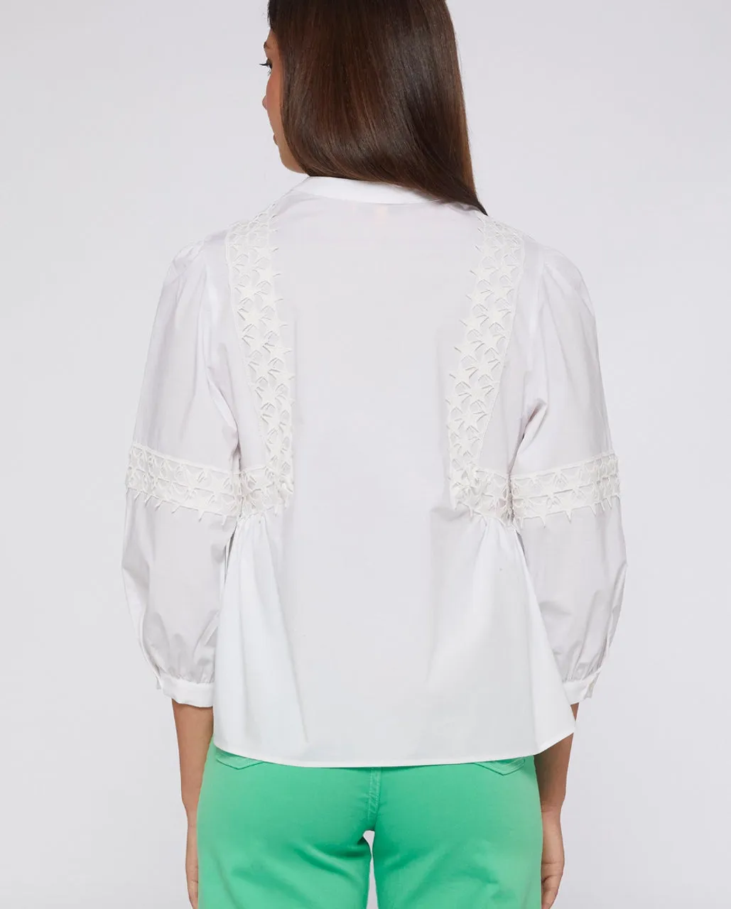 Vilagallo Jolie Poplin Top - White